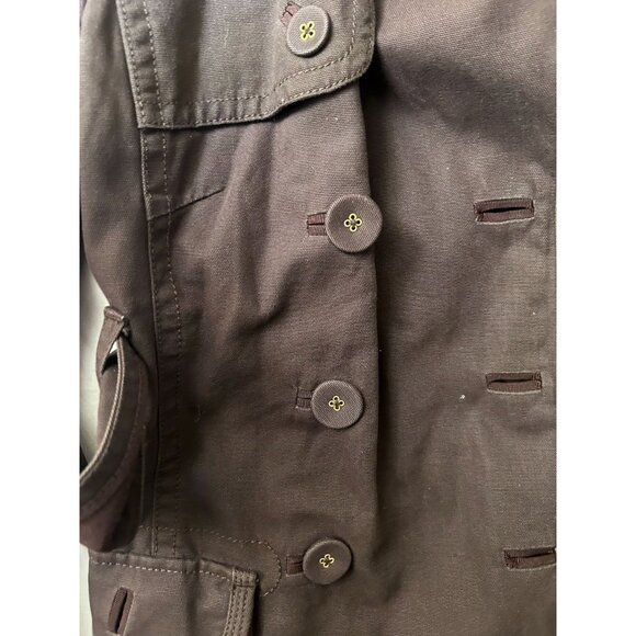 Juicy Couture George Raincoat Woman's Small Double Breasted Belted Brown - Picture 3 of 9